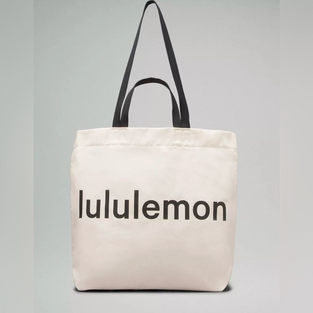 Lululemon NWT Double Handle Canvas Tote Bag 17L Snap Closure Interior Pocket